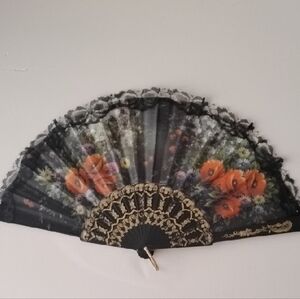 Affordable Fashion Finds Black and Gold Floral Fan